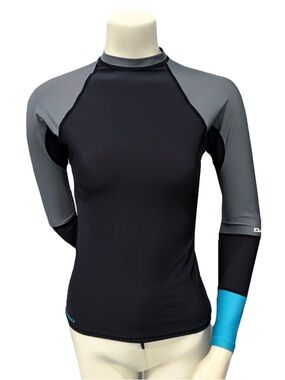 Dakine Rash Guard Youth L / Women’s S Black Gray UPF 50 Surf Swim